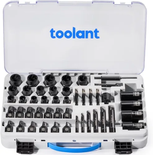 Vista 8 de Toolant 5 piezas de removedor de tuercas de rueda, juego de herramientas de zócalo para quitar pernos y tuercas, extractor de pernos pelados
