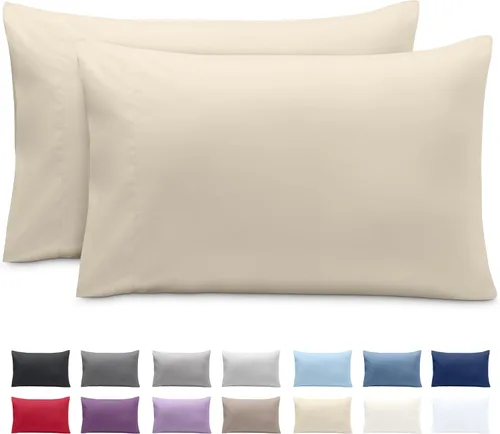 Vista 24 de Bare Home Juego de 2 fundas de almohada de microfibra de tamaño estándar, fundas de almohada refrescantes, doble cepillado, fácil cuidado, cierre