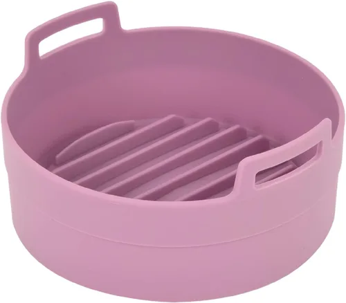 Vista 10 de Olla de silicona prémium para freidora de aire, tazón, cesta, accesorios para horno para freidoras de aire seguras para alimentos, fácil de limpiar