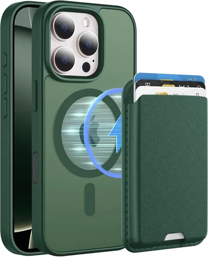 Vista 55 de Funda magnética para iPhone 12 Pro Max, cartera magnética desmontable con soporte para tarjetas, [compatible con MagSafe] grado militar, a prueba