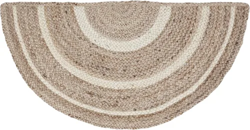 Vista 13 de VHC Brands Alfombra de yute con almohadilla, natural y crema, 3 pies redonda