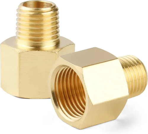 Vista 6 de Midanya NPT - Adaptador convertidor de acoplamiento de rosca hembra de 1/2 pulgada a rosca hembra de 1/2 pulgada de latón macizo, 1 paquete