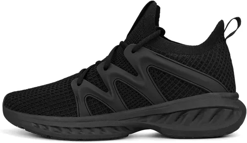 Vista 3 de Pujcs Zapatos antideslizantes para hombre, para caminar, trotar, entrenamiento, fitness, ligeros, transpirables, para gimnasio, atletismo, tenis