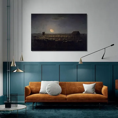 Vista 4 de Jean-Francois Millet, 11 famosas pinturas de Jean-Francois Millet – Póster artístico en lienzo de luz de la luna y arte de pared, póster moderno