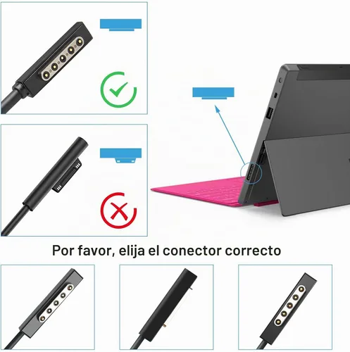 Vista 5 de 24W 12V 2A Adaptador de CA para Microsoft Surface RT Surface Pro 1 y Surface 2 1512 1513 1516 1572 Cargador