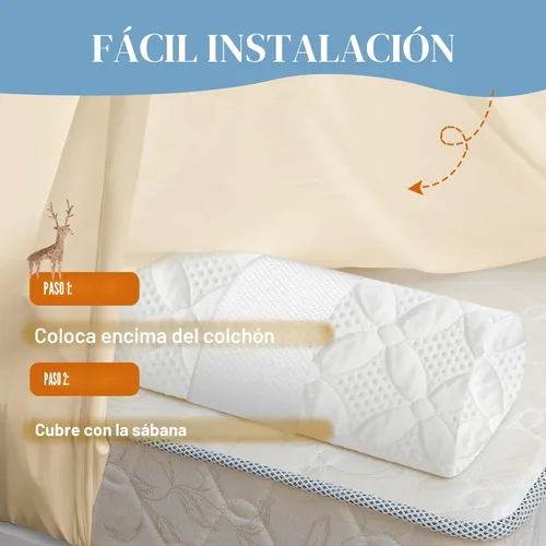 Vista 2 de Asatdd Riel de cama para niños pequeños, riel protector de cama, riel de cama de espuma viscoelástica suave para camas individuales, matrimoniales