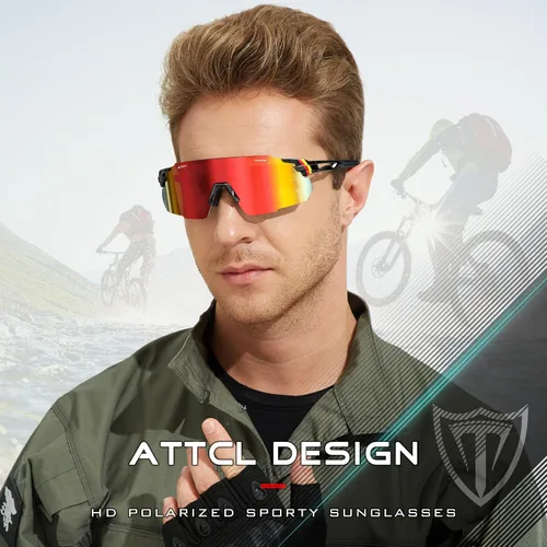 Vista 2 de ATTCL Gafas de sol de ciclismo para exteriores, gafas de sol UV400 para mujeres y hombres