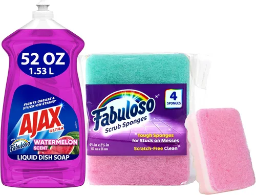 Vista 15 de Ajax Ultra Jabón Líquido para Platos con Fabuloso, Aroma a Lavanda, 52 Oz