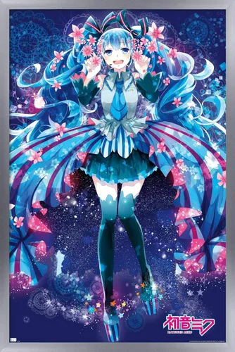Vista 8 de Hatsune Miku - Póster de pared de flores, 34 pulgadas de largo x 22.4 pulgadas de ancho, versión premium sin marco