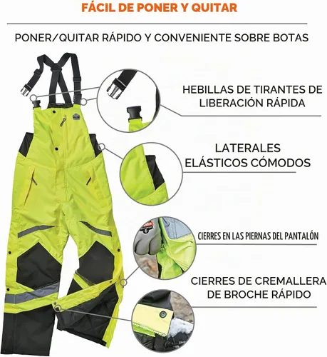 Vista 5 de Ergodyne GloWear 8928 - Overol térmico con aislamiento, alta visibilidad, resistente a la intemperie