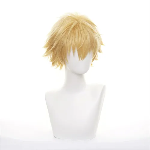 Vista 3 de Anime Denji Cosplay peluca con gorra gratis
