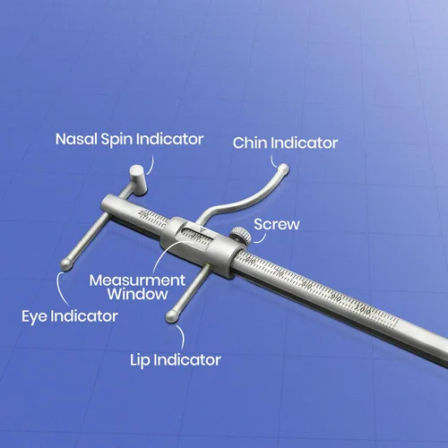 Vista 6 de MEDSPO Medidor de ortodoncia dental profesional Localizador ajustable móvil de altura del soporte Medición de posicionamiento Instrumentos