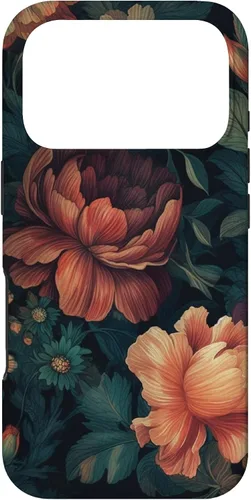 Vista 30 de Vintage Dark Flower Pattern Moody Floral Case for iPhone 17