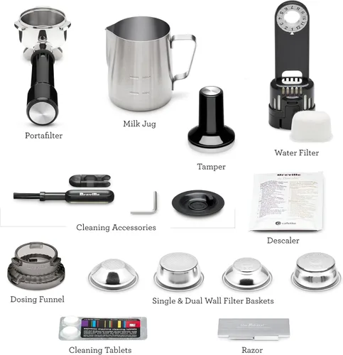 Vista 15 de Breville BES878BSS Barista Pro - Máquina de café expreso, acero inoxidable cepillado Trufa Negra
