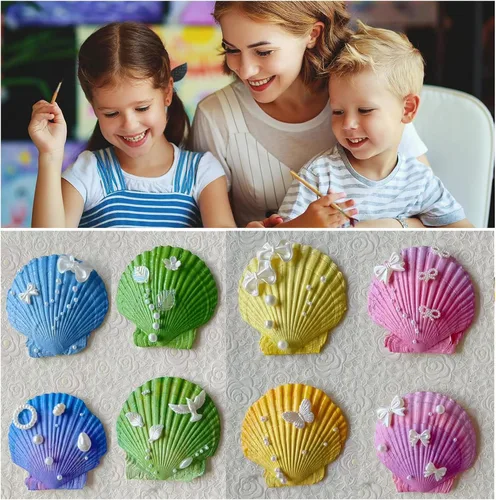 Vista 4 de 12 conchas de vieira naturales grandes de 4 a 5 pulgadas, conchas marinas blancas para manualidades, pintura a mano, fiestas temáticas oceánicas