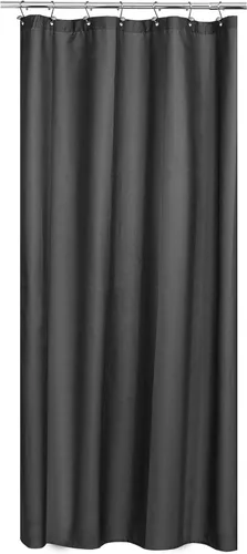 Vista 68 de N&Y Home Cortina o forro de tela para ducha, lavable a máquina, estrecho, negro, de 36 x 72 pulgadas Hotel Quality, Bottom Magnets, Washable