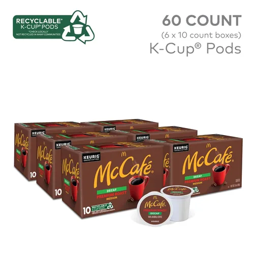 Vista 2 de McCafe Café descafeinado tostado premium, cápsulas Keurig K-Cup de una sola porción, descafeinado, 60 unidades, (6 paquetes de 10)