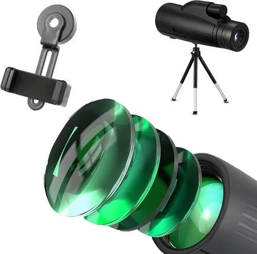 Vista 2 de High Powered High Definition Monoculars for Adults with Tripod & Phone Adapter 12x50Monocular Telescope