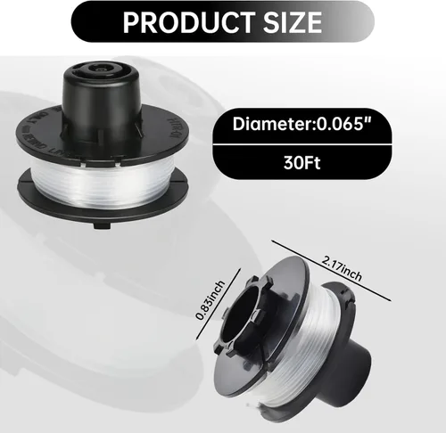 Vista 2 de 88175 Línea de recortadora de cuerdas compatible con Toro 51256 51301 51302 51303 51304 51305 51307 51308 51309 51324 51326 51331 51332, carrete