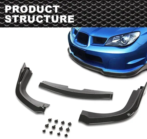 Vista 9 de Divisor de parachoques delantero sin pintar compatible con Subaru Impreza WRX STI CS2 2006-2007