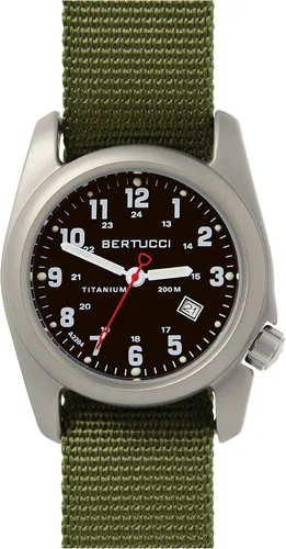 Vista 2 de BERTUCCI A-2T Reloj Hombre - Titanio - Correa de Nylon Oliva - Esfera Negra - 12122, Negro -, Deportes