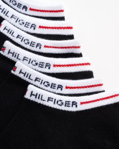 Vista 4 de Tommy Hilfiger Paquete de 6 calcetines icónicos con logotipo de bandera repetida para mujer