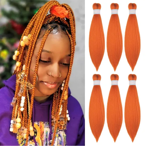 Vista 104 de Cabello trenzado para niños preestirado de 16 pulgadas, color negro para niños, trenzas sin nudos
