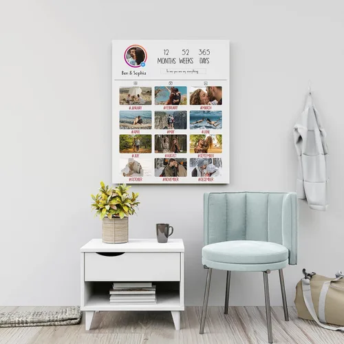 Vista 7 de Lienzo enmarcado de collage de 13 imágenes personalizado con tus fotos, lienzo de collage personalizado de múltiples fotos, regalo ideal para bodas