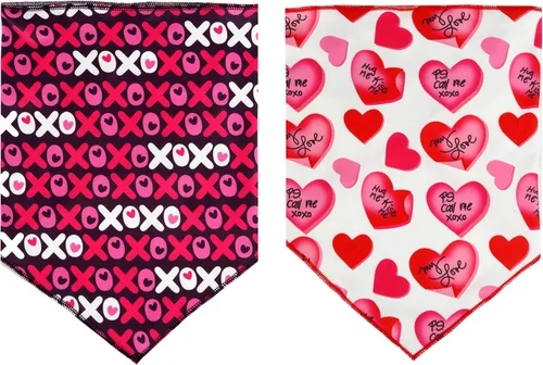 Vista 5 de Bandana para perro del día de San Valentín, bandana de corazón para perros