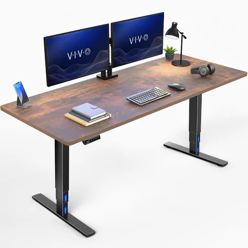 Vista 38 de VIVO - Escritorio eléctrico de pie de 71 x 30 pulgadas con marco de bambú real, ajuste de pantalla táctil, soporte de marco de 176 lb, serie 2E