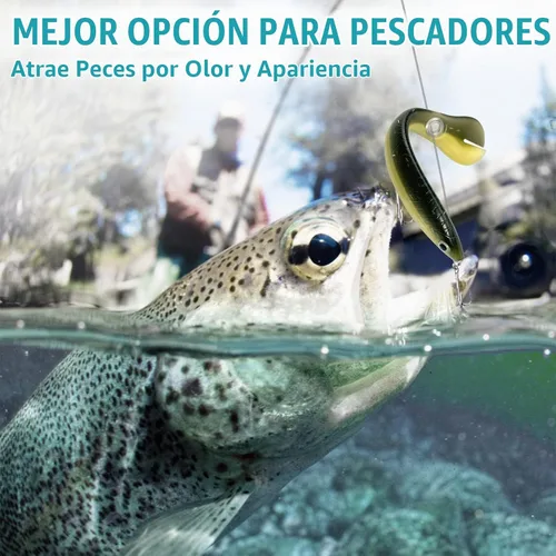 Vista 2 de Soft Bionic - Señuelo de pesca – 10 cebo de natación de plástico suave para lubina, agua dulce y agua salada