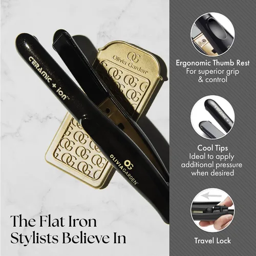 Vista 3 de Olivia Garden Ceramic + Ion Pro Flat Iron - Dual Voltage, 11 Temps, 3D Floating Plates