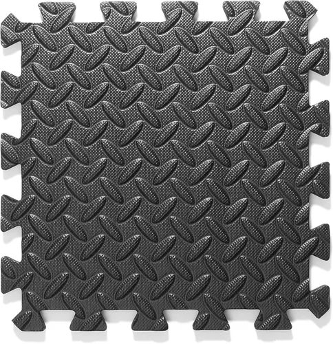 Vista 5 de Philosophy Gym Paquete de 12 alfombrillas de ejercicio – 12 x 12 pulgadas de goma de espuma entrelazada rompecabezas azulejos – negro