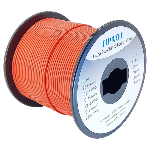 Vista 13 de Cable de 8 AWG Alambre Calibre 8 de Silicona - Carrete Negro de 25 pies, Alambre de Cobre Estañado Trenzado Extra Flexible 8AWG para Soldadura 200℃