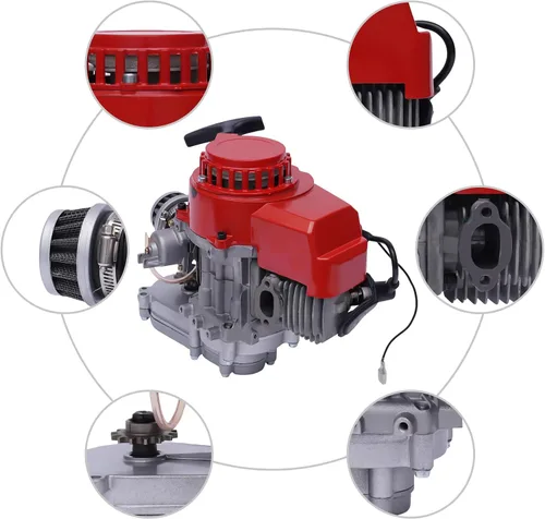 Vista 4 de CNCEST Motor de 2 tiempos de 49 CC – Kit completo – Motor de bicicleta de bolsillo de 1.732 in – Motor completo de arranque para motocicleta