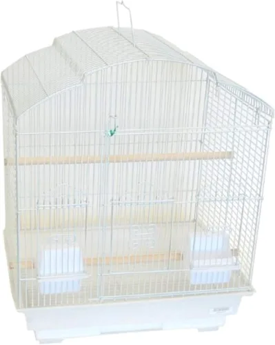 Vista 5 de YML Jaula para pájaros pequeños ShellTop con espacio de barra de 3/8 pulgadas, 18 x 14 pulgadas, color negro