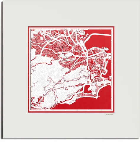 Vista 181 de O3 Design Studio San Diego, CA Paper Cut Map Matted Grey 20x20 in Paper Art