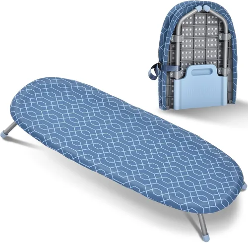 Vista 9 de [Usado] APEXCHASER Mesa pequeña de la tabla de planchar, mini tablero plegable del Gris