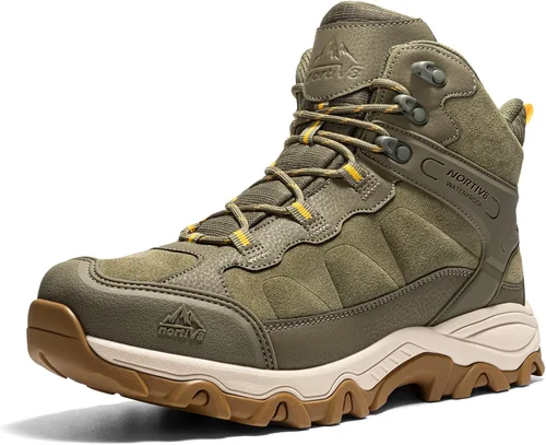 Vista 11 de NORTIV 8 Botas de senderismo ligeras e impermeables para hombre Verde militar