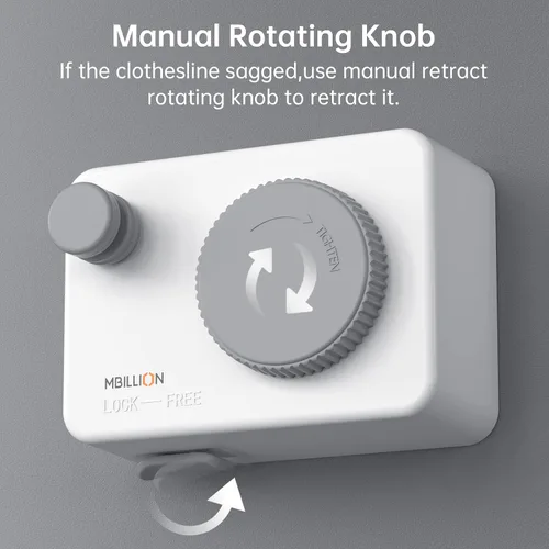 Vista 12 de Mbillion Tendedero Retráctil de 13.8 Pies de Servicio Pesado Línea de Secado de Ropa para Interiores y Exteriores Retráctil para Colgar Ropa