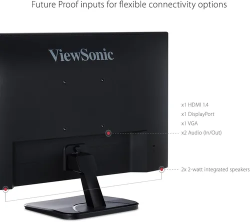 Vista 4 de ViewSonic VA2256-MHD Monitor IPS de 22 pulgadas 1080p con FreeSync, HDMI, DisplayPort y entradas VGA para el hogar y la oficina