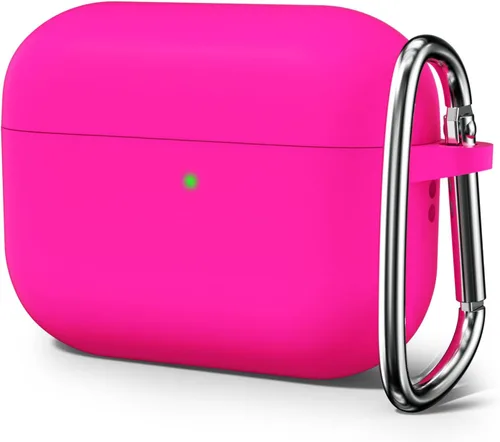 Vista 12 de Oakxco Funda de silicona para Airpods 3, bonita funda rígida femenina para Airpods de 3ª generación con llavero, gel de goma colorido suave de TPU