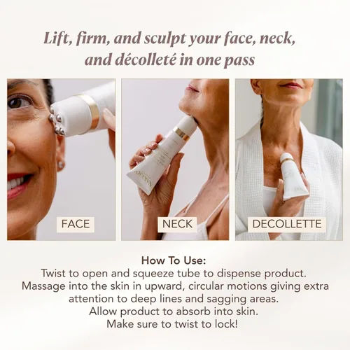 Vista 6 de Nakery Lift-Tox Define & Firm Tratamiento de estiramiento facial con NAD+ y refuerzo de colágeno, rodillo de cuello y mandíbula para piel flácida