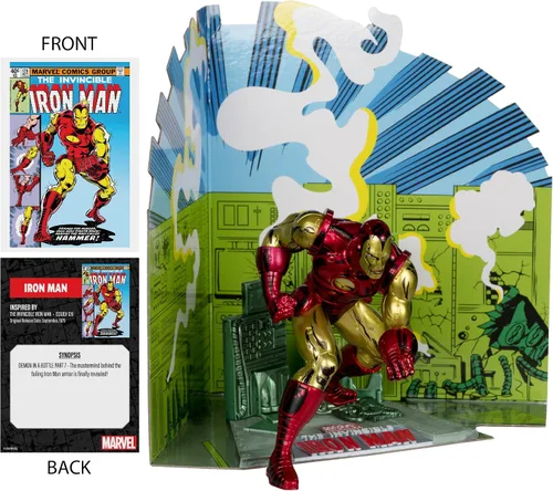 Vista 4 de McFarlane Toys - Figura posada a escala 1:10 de Marvel Iron Man con escena (The Invincible Iron Man #126)