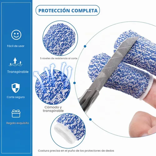Vista 4 de CHENGU 9 Piezas Protector de Dedos para Cortar Vegetales, Protector de Acero Inoxidable, Cuchillo, Peladores de Pulgar, Soporte para Cebolla