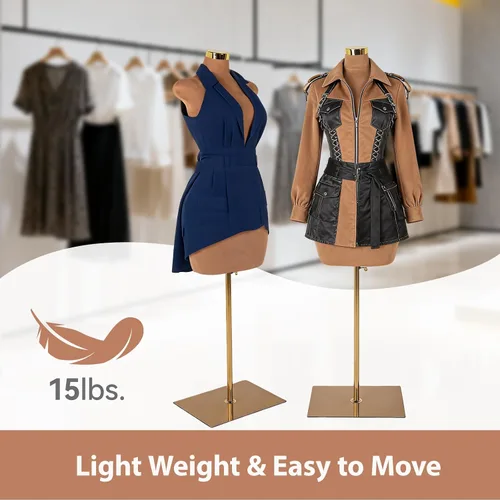 Vista 6 de Sexy maniquí femenino torso pantalla de cuerpo completo para tienda de ropa forma de vestido de cuerpo ajustable con base cuadrada de metal tienda