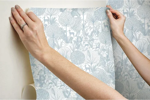 Vista 7 de RoomMates RMK12075RL Sea Blue Forest Friends - Papel tapiz para guardería, rollo