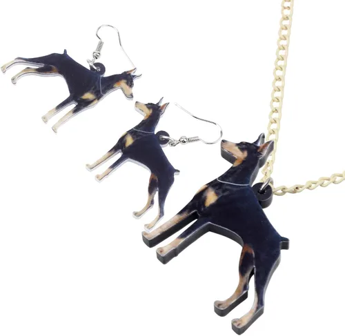 Vista 4 de DUOWEI Acrylic Dog Jewelry Sets Cute Pet Dog Gifts for Women Girls Dog Lovers