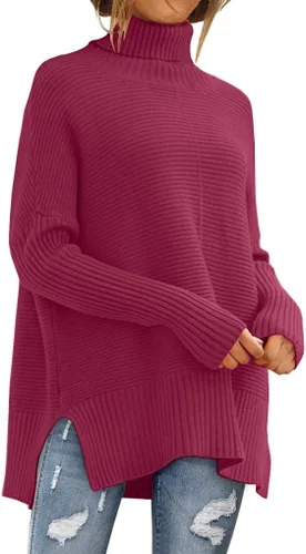 Vista 17 de LILLUSORY Suéteres de gran tamaño con cuello redondo para mujer, túnica Albaricoque