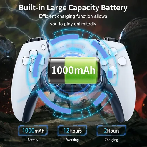 Vista 5 de Wireless Controller for PS4 Controllersjoystick Gamepad with Vibration shock 4 Built-in Speaker1000Mah batteryAuto Fire Turbocustom Button